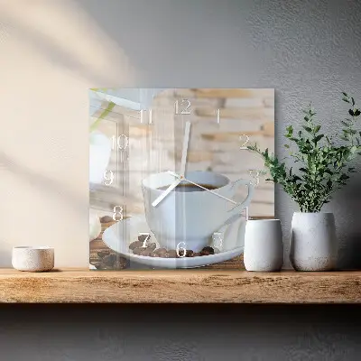 Stakleni četvrtasti sat Kava