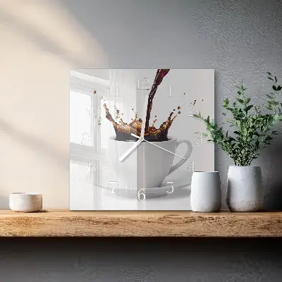 Stakleni četvrtasti sat Kava