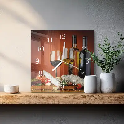 Stakleni četvrtasti sat Vino