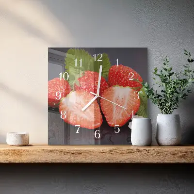 Stakleni četvrtasti sat Jagode