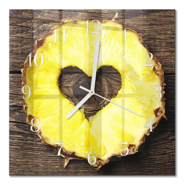 Stakleni četvrtasti sat Ananas