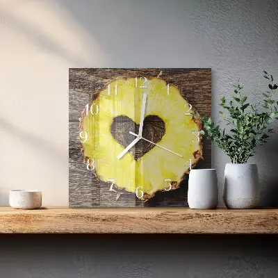 Stakleni četvrtasti sat Ananas