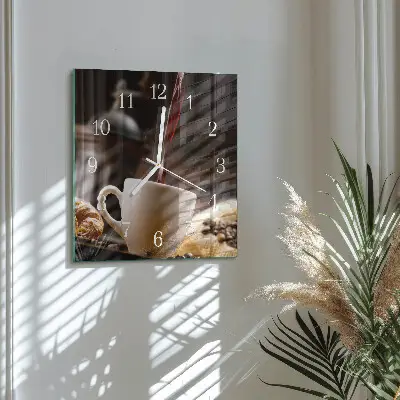 Stakleni četvrtasti sat Kava