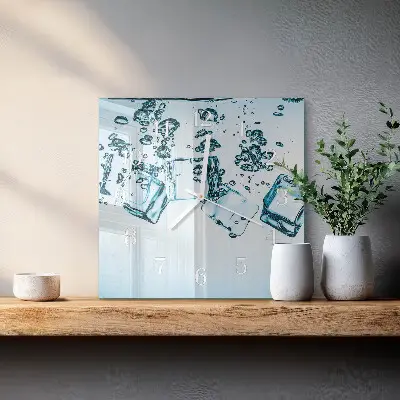 Stakleni četvrtasti sat Led