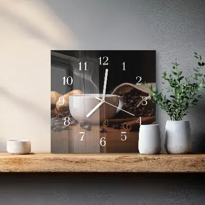 Stakleni četvrtasti sat Kava