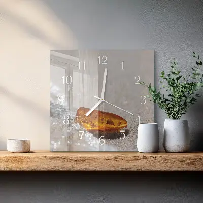 Stakleni četvrtasti sat Jantar