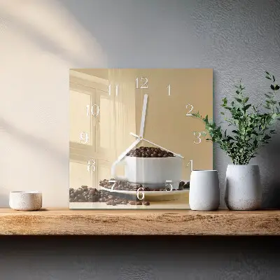 Stakleni četvrtasti sat Kava