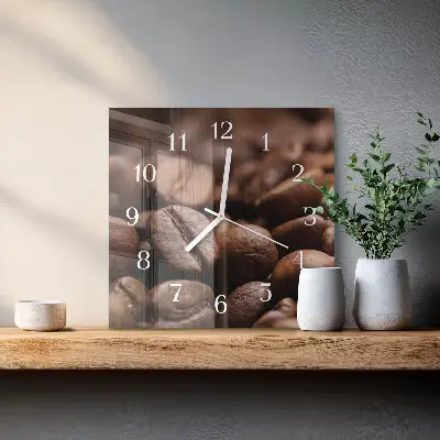Stakleni četvrtasti sat Zrna kave