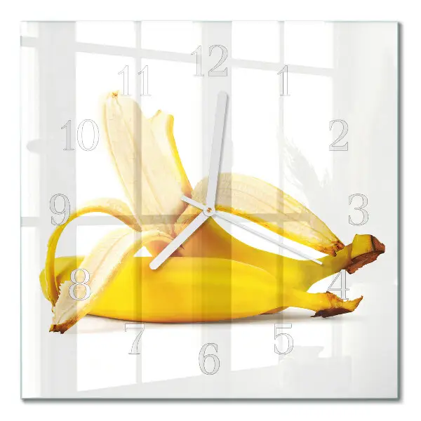 Stakleni četvrtasti sat Banane