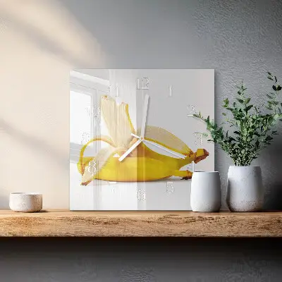 Stakleni četvrtasti sat Banane