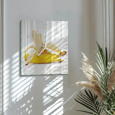 Stakleni četvrtasti sat Banane