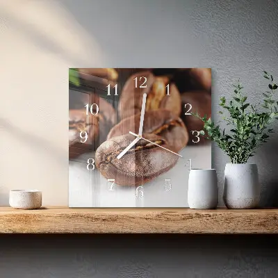 Stakleni četvrtasti sat Zrna kave