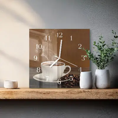 Stakleni četvrtasti sat Kava