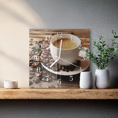 Stakleni četvrtasti sat Kava