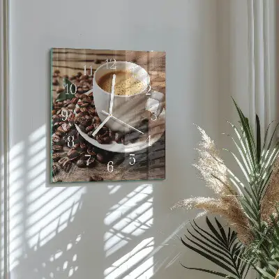 Stakleni četvrtasti sat Kava