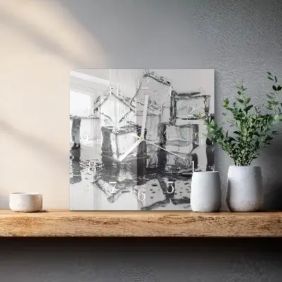 Stakleni četvrtasti sat Led