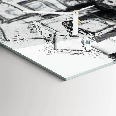 Stakleni četvrtasti sat Led