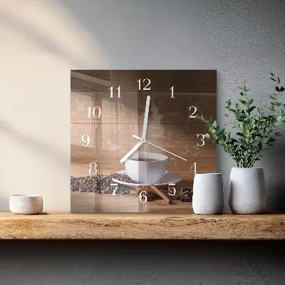 Stakleni četvrtasti sat Kava