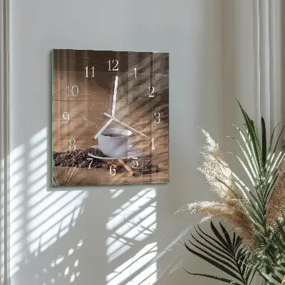 Stakleni četvrtasti sat Kava