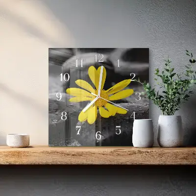 Stakleni četvrtasti sat Cvijet