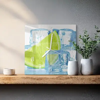 Stakleni četvrtasti sat Lime led