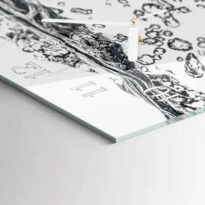 Stakleni četvrtasti sat Voda