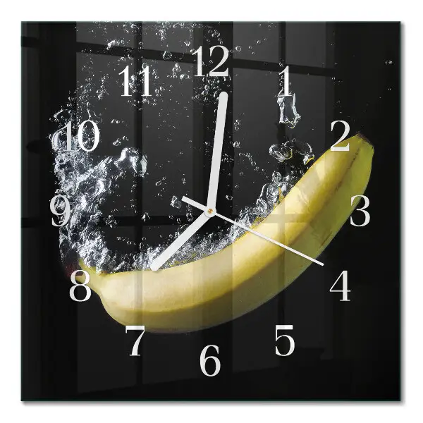 Stakleni četvrtasti sat Banana