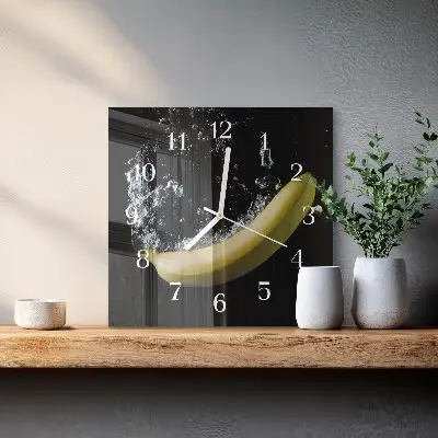 Stakleni četvrtasti sat Banana