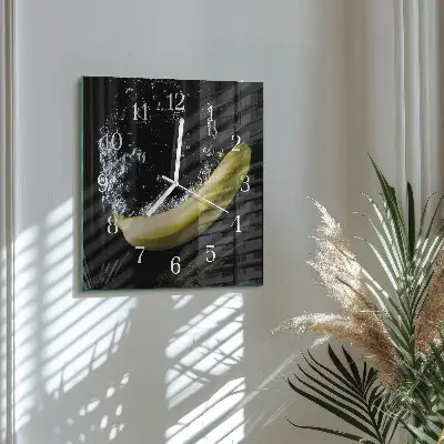 Stakleni četvrtasti sat Banana