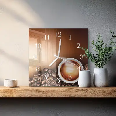 Stakleni četvrtasti sat Kava