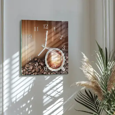 Stakleni četvrtasti sat Kava
