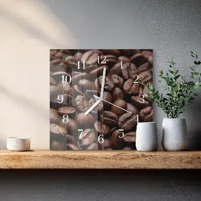 Stakleni četvrtasti sat Zrna kave