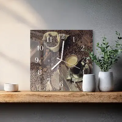 Stakleni četvrtasti sat Kava