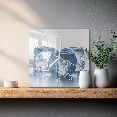 Stakleni četvrtasti sat Led