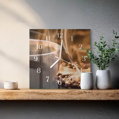 Stakleni četvrtasti sat Kava