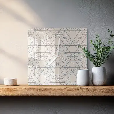 Stakleni četvrtasti sat Geometrijski uzorak
