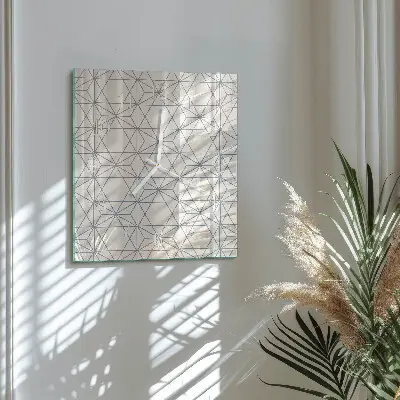 Stakleni četvrtasti sat Geometrijski uzorak