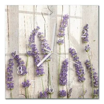 Stakleni četvrtasti sat Lavanda