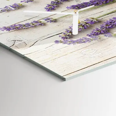 Stakleni četvrtasti sat Lavanda