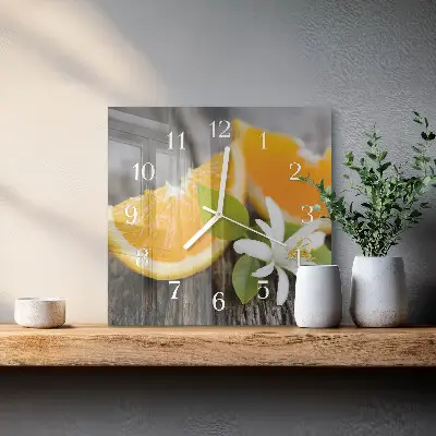 Stakleni četvrtasti sat Citrus