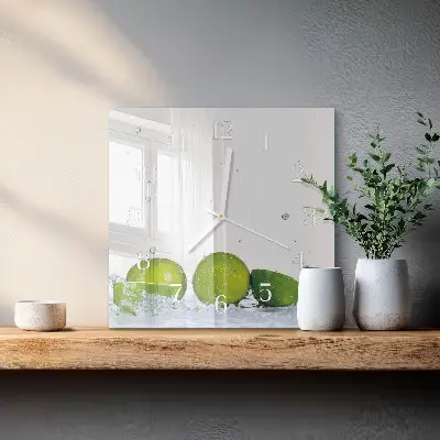 Stakleni četvrtasti sat Lime