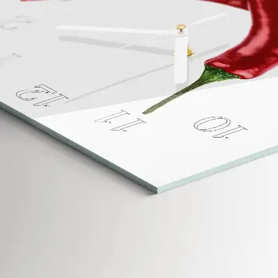 Stakleni četvrtasti sat Čili papričice