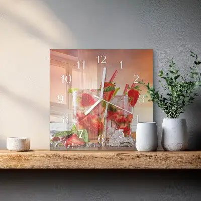 Stakleni četvrtasti sat Jagode