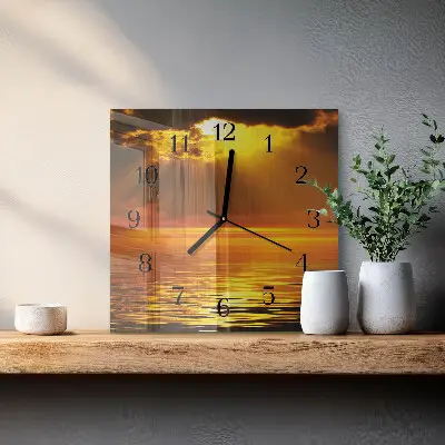 Kvadratni zidni sat Zalazak sunca