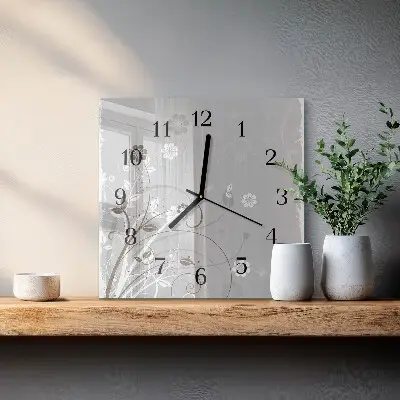 Kvadratni zidni sat Cvijeće