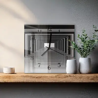Kvadratni zidni sat 3D tunel