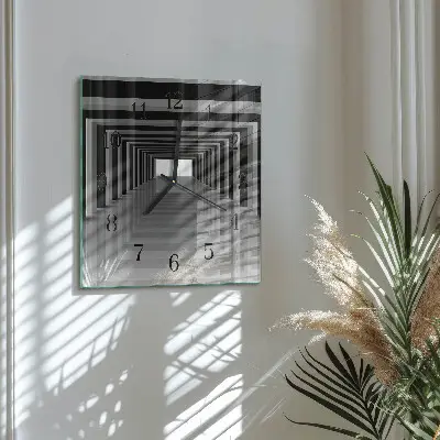 Kvadratni zidni sat 3D tunel