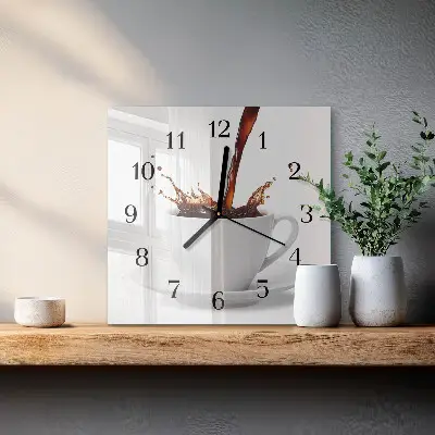 Kvadratni zidni sat Šalica kave