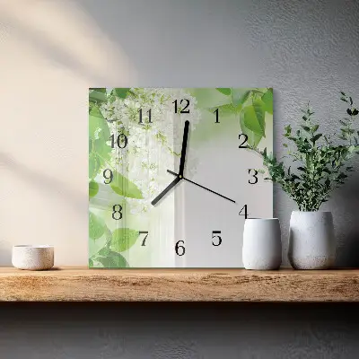 Kvadratni zidni sat Lišće
