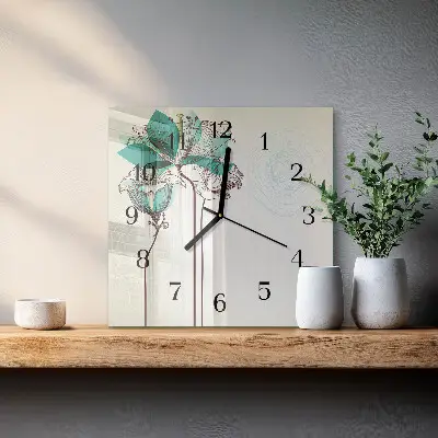 Kvadratni zidni sat Starinsko cvijeće